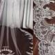 Cathedral Wedding Veil with Embroidery-White Bridal Veil-Ivory Veil-Ivory Veil-White Wedding Veil with comb -Cathedral Ivory Wedding Veil