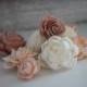 SAMPLE Shabby Chic Loose Flowers - Wooden Flowers - Shabby Chic Wedding Collection - Pink and Blush - Custom Colors - Made to Order