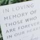 In Loving Memory Of Those Who Are Forever in Our Hearts Modern Clear Glass Look Acrylic Wedding Sign, Those Forever in our Hearts, SIG
