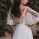 Boho Wedding Dress Lace Wedding Gown Bohemian Wedding Dresses Tulle Wedding Gowns Plus Size Wedding Dress With Sleeves Wedding Dress Beaded