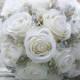 Ivory bridal bouquet, bling bouquet, bridal bouquet, artificial bouquet, bridal bouquet, bling bridal bouquet