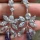 Crystal Wedding Earrings, Zircon Earrings Handmade Earrings, Wedding, Purple Silver earrings Handmade Bridal Earrings, Wire Bridal Earrings