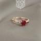 Ruby ring , Ruby engagement ring, Floral Ruby and diamond ring made in your choice of solid 14k rose gold, white gold, yellow gold