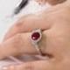 Ruby Engagement ring, Floral engagement ring with natural diamonds made in your choice of 14k white,yellow, rose gold
