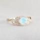 Opal Engagement ring, Ethiopian opal engagement ring, Opal diamond halo ring - Opal Leaf engagment ring - 14k 18k white gold rose gold
