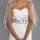 1 Tier Wedding Veil - Simple Bridal Veil - Fingertip Length Pencil Edge Veil - Available in 10 Colors, Fast Shipping!