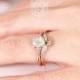 Opal ring set, Opal engagement ring set , Ethiopian Opal Ring natural diamonds in 14k rose gold, white gold, yellow gold