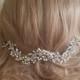 Pearl Crystal Bridal Hair Vine, Ivory Pearl Floral Hair Piece, Wedding Crystal Pearl Headpiece, Bridal Hair Piece, Pearl Bridal Wreath