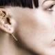 Gold Ear Cuff-Lightning Bolt Earring-Geometric Ear Cuff-Gold Ear Climber-Modern Earring-Unusual Earring-Edgy Earring-Ear Pin-Harry Potter