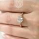 Moissanite ring, OEC Moissanite and diamond engagement ring made in your choice of solid 14k white, yellow, or rose gold