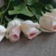 Light Blush Real Touch Rose Buds DIY Wedding Centerpieces Silk Bridal Bouquets Artificial Flowers