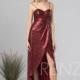Formal Dress Maroon Bridesmaid Dress Sequin Prom Dress Long Spaghetti Straps Sweetheart with High Low Lapped Skirt Evening Dress(HQ577)