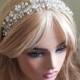 Pearl Crystal Hair Vine, White Pearl Bridal Hair Vine, Pearl Crystal Hair Wreath, Wedding Headpiece, Crystal Pearl Bridal Tiara Hair Jewelry