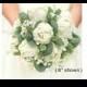Real Touch White Peonies Eucalyptus Hops & Baby's Breath Bridal Bouquet Bridesmaids Bouquets Prom Bouquet Wedding Flowers CenterPieces