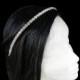 Rhinestone wedding headband, Crystal bridal hair piece. DRN-001