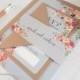 Rustic Sky Wedding Invitation set - Invitation with matching RSVP - Floral Wedding Invitation