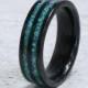 Exotic Race - Carbon Fiber and Turquoise Stone Inlay Ring. Wedding And Engagement for Men And Women.