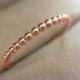 14k Rose Gold 1.5mm Wide Women's Beaded Wedding Ring Stackable Band **Also in White or Yellow Gold