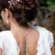 Bridal Backdrop Necklace, Back Jewelery,  Wedding Jewellery -Backless Dress Pearls & Diamante