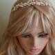 Rose Gold Pearl Hair Vine, Rose Gold Crystal Pearl Wreath, Bridal Headband, Wedding Hair Tiara, White Pearl Pink Gold Headpiece, Weddings