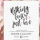 Nothing fancy just love wedding invitation, Funny Elopement announcement, Reception invitation template Digital download, Editable 5x7 #50FD
