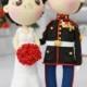 US Marine wedding cake topper, US Marine Corps logo clay miniature