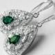 Crystal Bridal Earrings, Cubic Zirconia Wedding Earrings, Teardrop Sparkly Earrings, Clear Emerald CZ Chandelier Earrings, Bridal Jewelry
