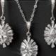 Crystal Bridal Jewelry Set, Wedding Jewelry, Cubic Zirconia Marquise Jewelry Set, Earrings&Necklace Oval Set, Bridal Jewelry, Prom Jewelry