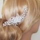Pearl Bridal Hair Comb, White Pearl Hair Piece, Wedding Headpiece, Pearl Crystal Hairpiece, Bridal Hair Jewelry, Wedding Crystal Pearl Comb