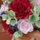 Woodland peony bouquet - Alternative fall burgundy bouquet - Forest wedding bouquet