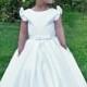 White flower girl dress First Communion Baptism Special occasion Baby Toddler Birthday Princess Wedding girls dress