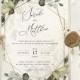 REESE - Geometric Greenery Wedding Invitation, Boho Watercolor Eucalyptus Wedding Invite Template, Bohemian Wedding Suite, Instant Download