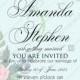 Hibiscus wedding invitation card template blue background