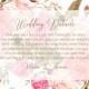 Wedding details card invitation set pink garden peony rose greenery PDF 5x7 in online editor
