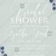 Bridal shower wedding invitation set white anemone menthol greenery berry PDF 5x7 in invitation maker