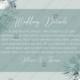 Wedding details invitation set white anemone menthol greenery berry PDF 5x3.5 in online maker
