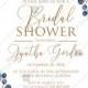 White anemone bridal shower greenery wedding invitation set menthol greenery berry PDF 5x7 in create online