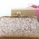 Rose Gold Sequins (small glossy) Photo Clutch 