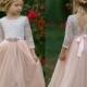 Blush Tulle Flower Girl Dress, White Lace Flower Girl Dress, Boho Flower Girl Dresses, Rustic Flower Girl Dresses, Toddler Tutu Dress,