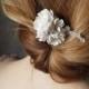Boho headpiece, Flower hair comb for bride, Bridal hair pins