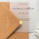 Vellum Minimal Save The Date with Choice of Envelope & Gold Sticker - SEE DETAILS BELOW...