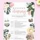 Beach Bachelorette Itinerary Template, Hens Weekend, Birthday, Wedding, Tropical Palm Leaf, Florida, Editable, Instant Download TROP09