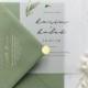 Vellum Botanical Script Save the Date with Choice of Envelope & Gold Sticker - SEE DETAILS BELOW...