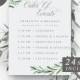 Greenery Order of Events Sign, Wedding Order of the Day Signs, Printable Wedding Timeline Template, Wedding Schedule Card - INSTANT DOWNLOAD