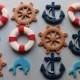 Nautical cake gum paste fondant marine cupcakes topper sailor boat cake sugar decoration
