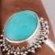 Natural Sleeping Beauty Turquoise AAA+Quality Gemstone Ring, Boho Oval Ring,925-Sterling Silver Ring,Antique Silver Ring Midder Finger Ring