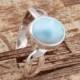 Natural Larimar Top Quality Gemstone Ring Cabochon Opaque Stone Boho Ring 925-Sterling Silver Ring,Ring Finger Ring Etsy Cyber-2019