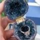 Blue Geode Crystal Engagement Ring Box