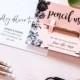 Save the Date Pencil Us In Wedding Invites Cards, Rustic Wood Engraved Pencils, Personalised Save the Dates with FREE Envelope - Floral Pink