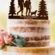 Hiking Wedding Cake Topper, Hiking Couple with dog, Love at First Hike, Mountain Climbers, Mountains cake topper, Our Adventure Begins